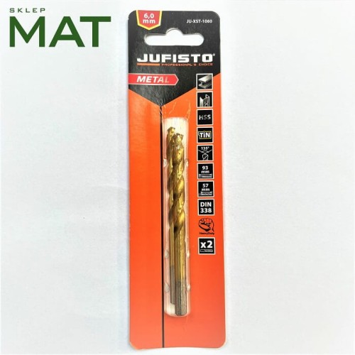 114 Wiertła do metalu podwójnie szlifowane, tytanowe