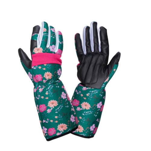 198 Rękawice długie Skóra kozia W kwiatki LAHTI PRO