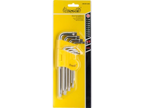 CON-IKT-2309 Klucze Torx wydłużone z otworem T10-50 9 szt.